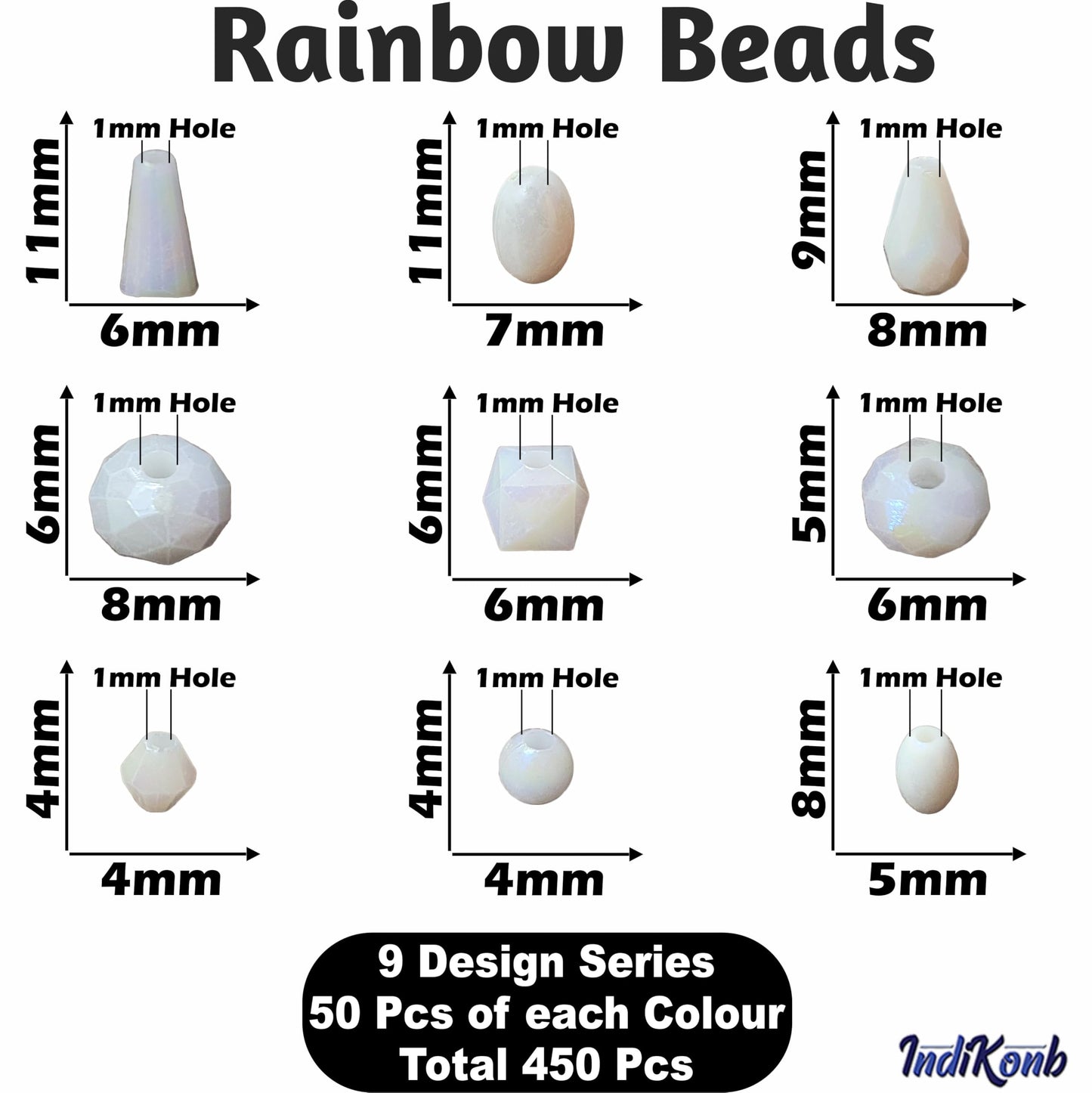 White Acrylic Beads for Jewelry Making