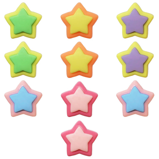 Multicolour Matte Beads- Star Beads