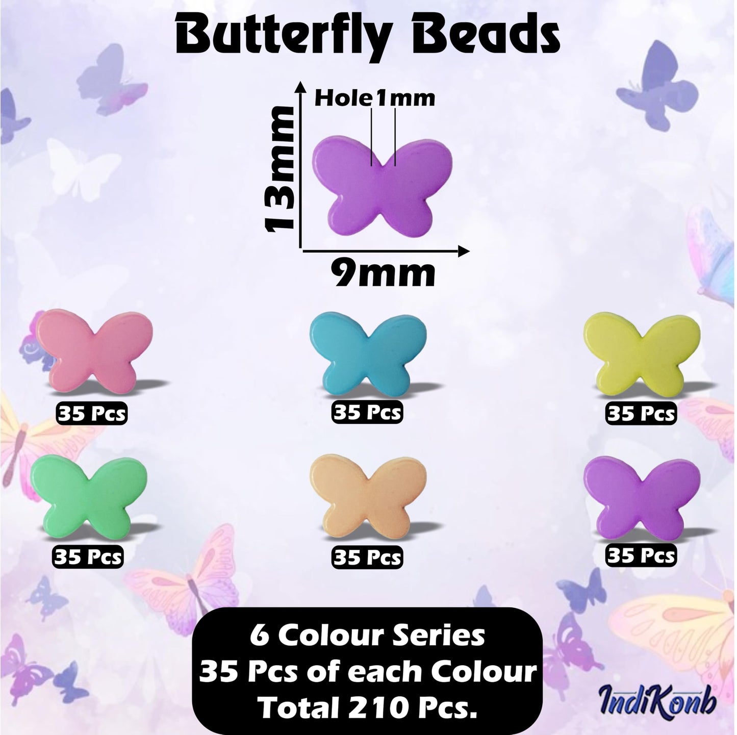 Butterfly Shaped Beads - Multicolour