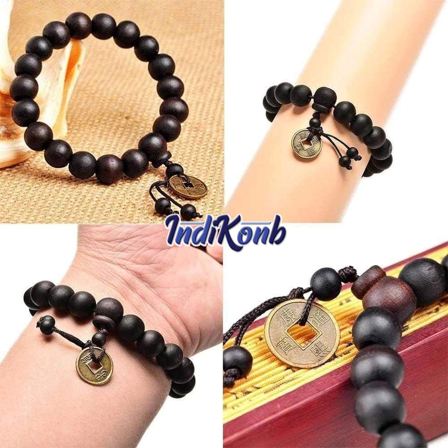 Wooden Stretch Bracelets for Men - Combo Pack of 6