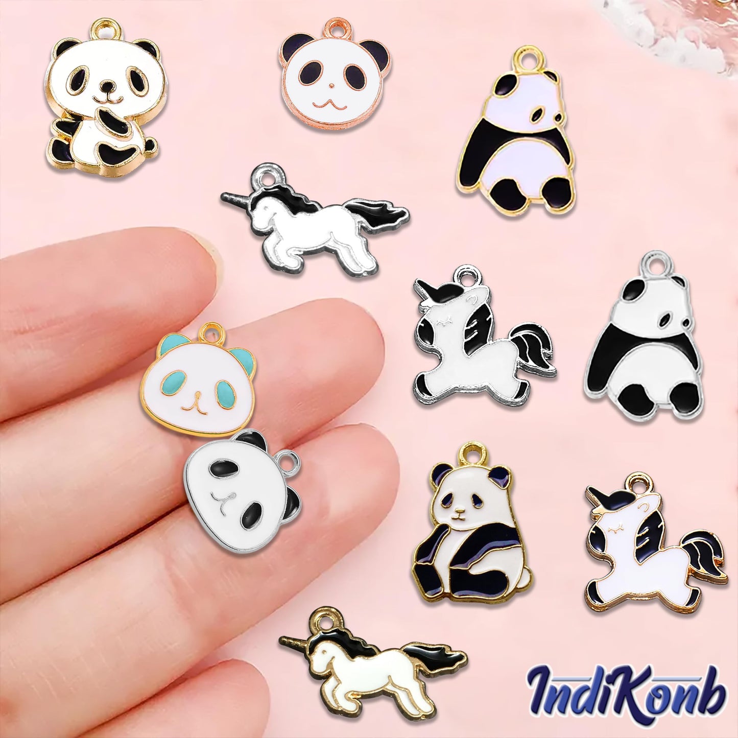 Cute Panda Charms - Set of 50