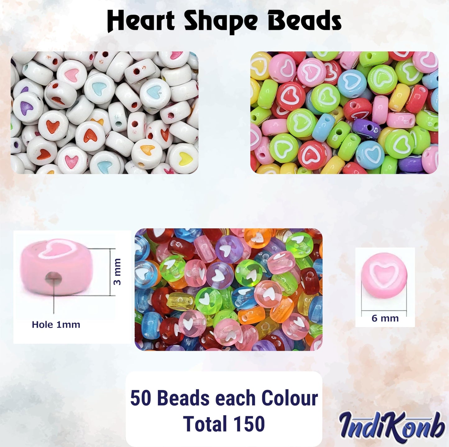 Heart & Smile Emoticon Beads Set for Bracelet Making