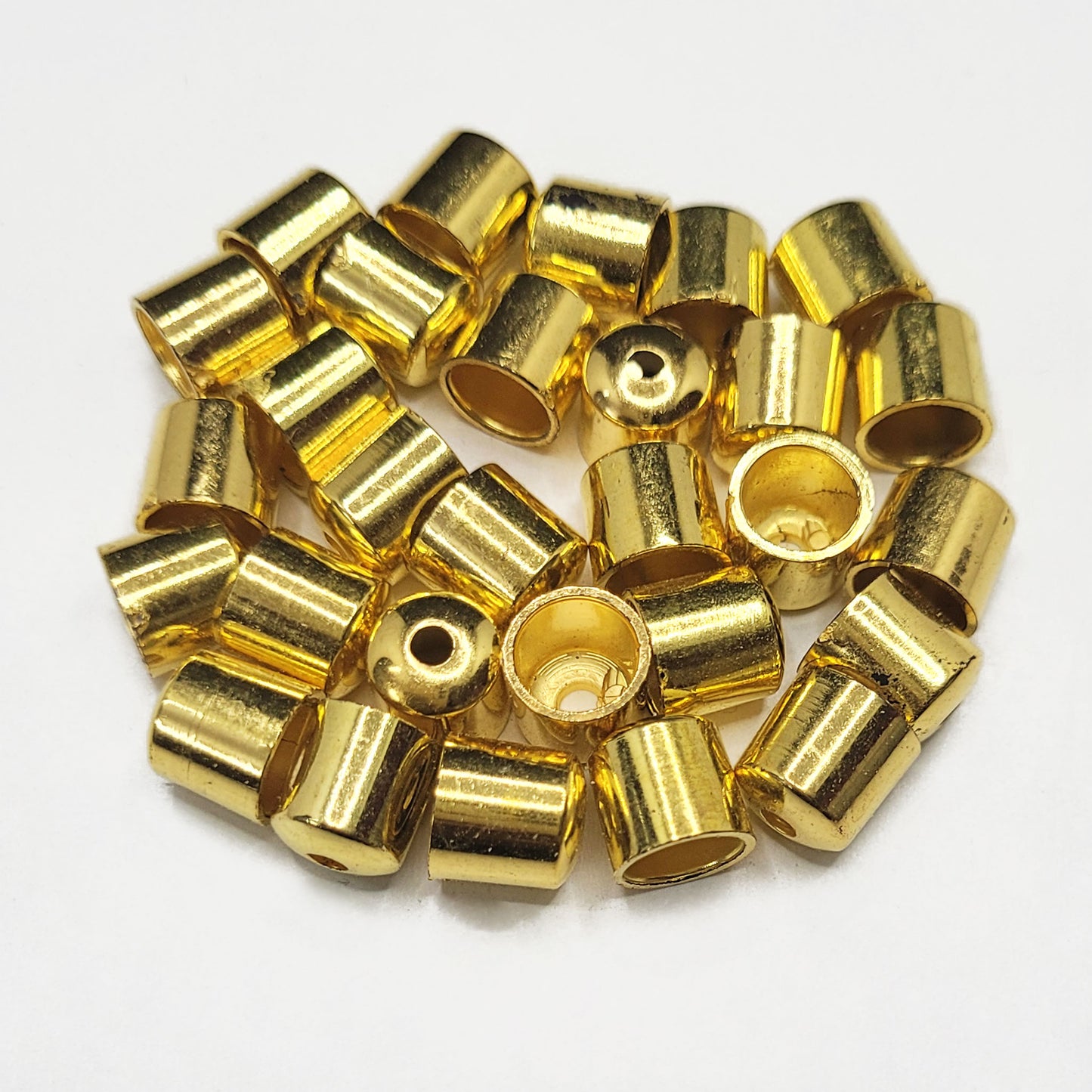 Golden Plastic Beads and Caps | 12g