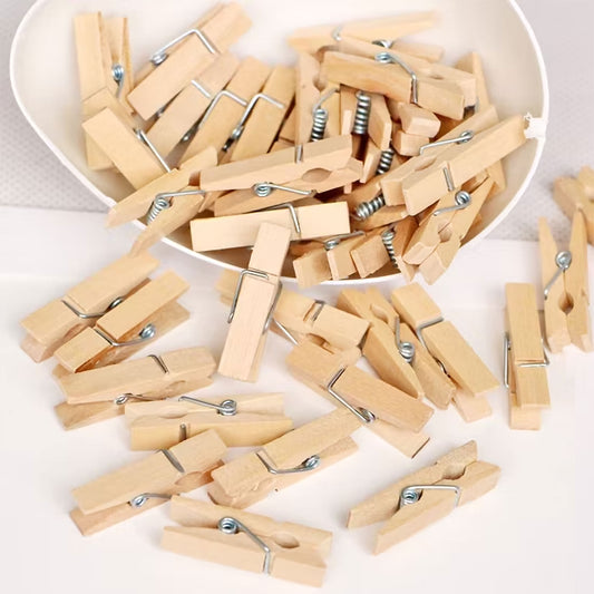 Mini Wooden Photo Clips