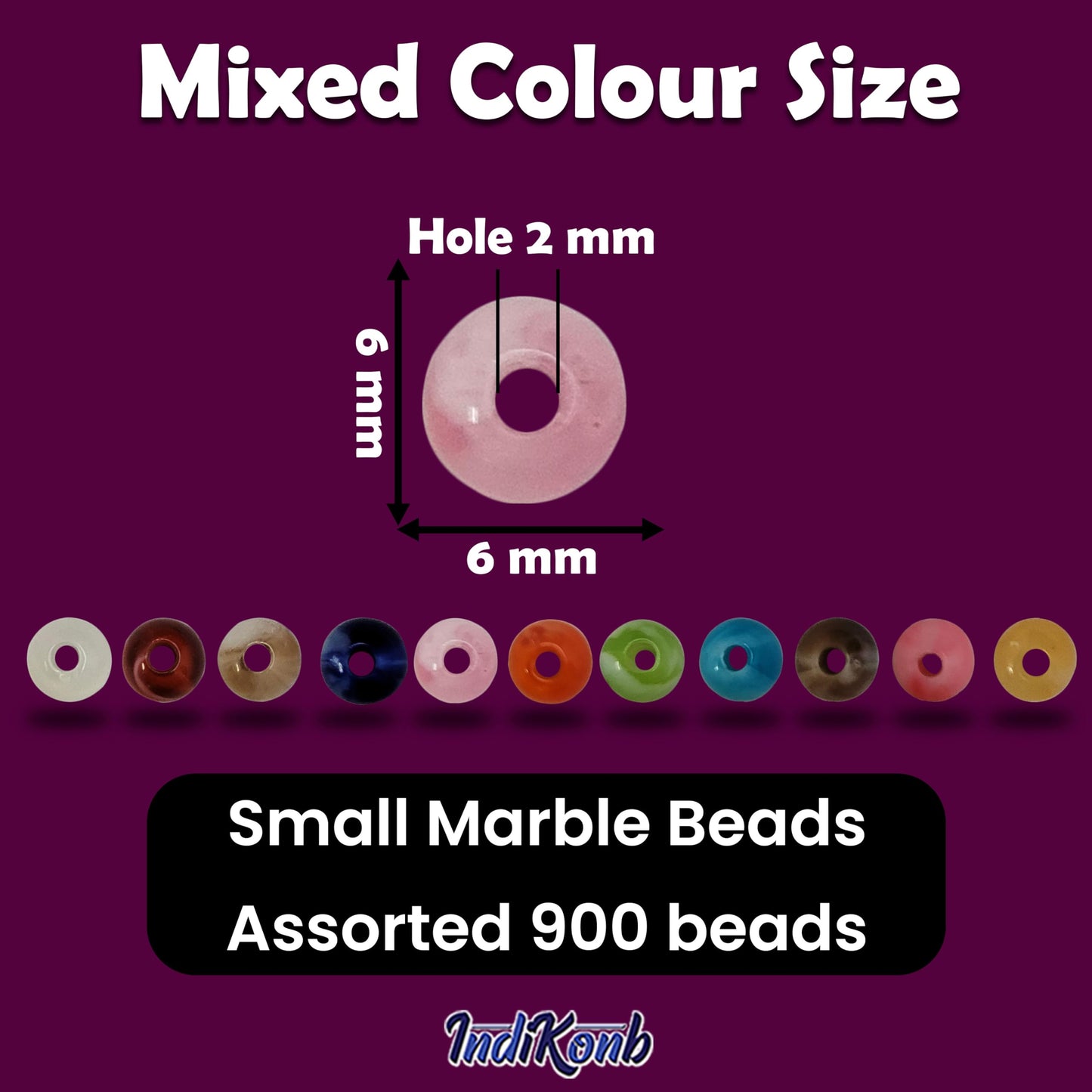 900 Lucid Marble Faux Pearl Beads | 6mm Multicolour