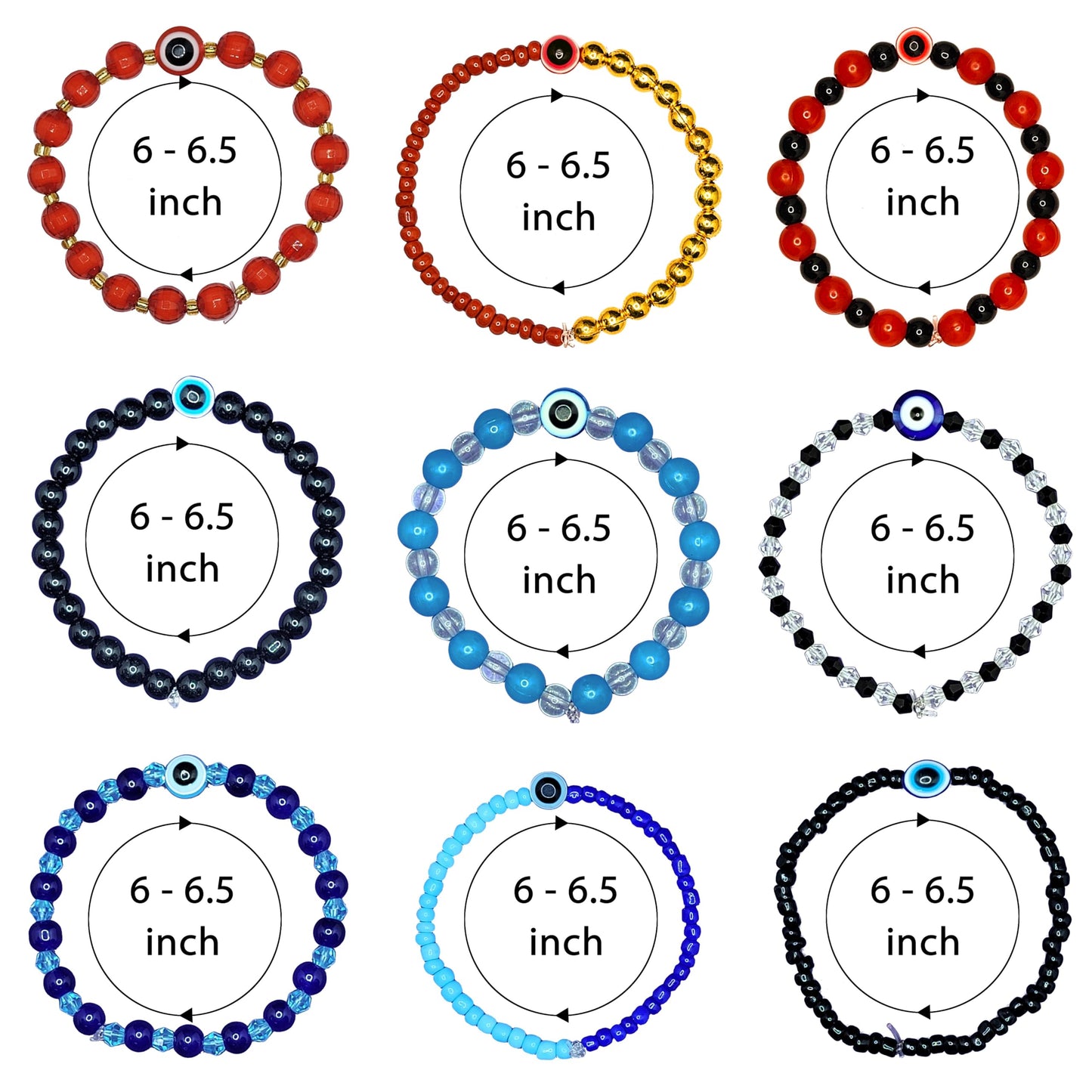 Evil Eye Boho Bracelet Combo Set of 9