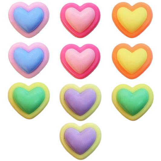 Multicolour Matte Beads-Heart Beads