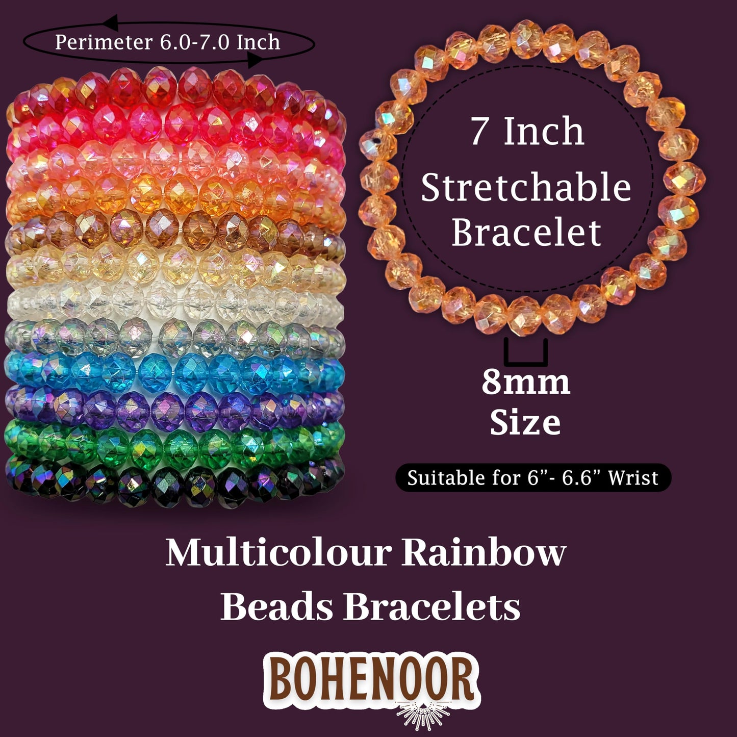 Multicolour Beaded Bracelet Set of 12