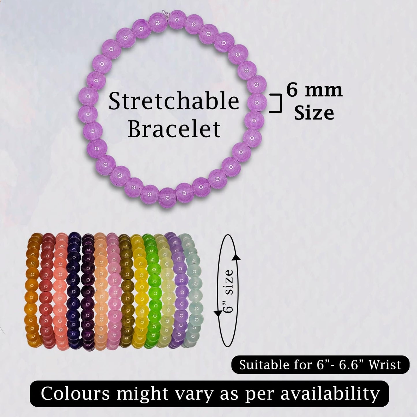 Jelly-Inspired Glass Bead Bracelet Combo Set of 12