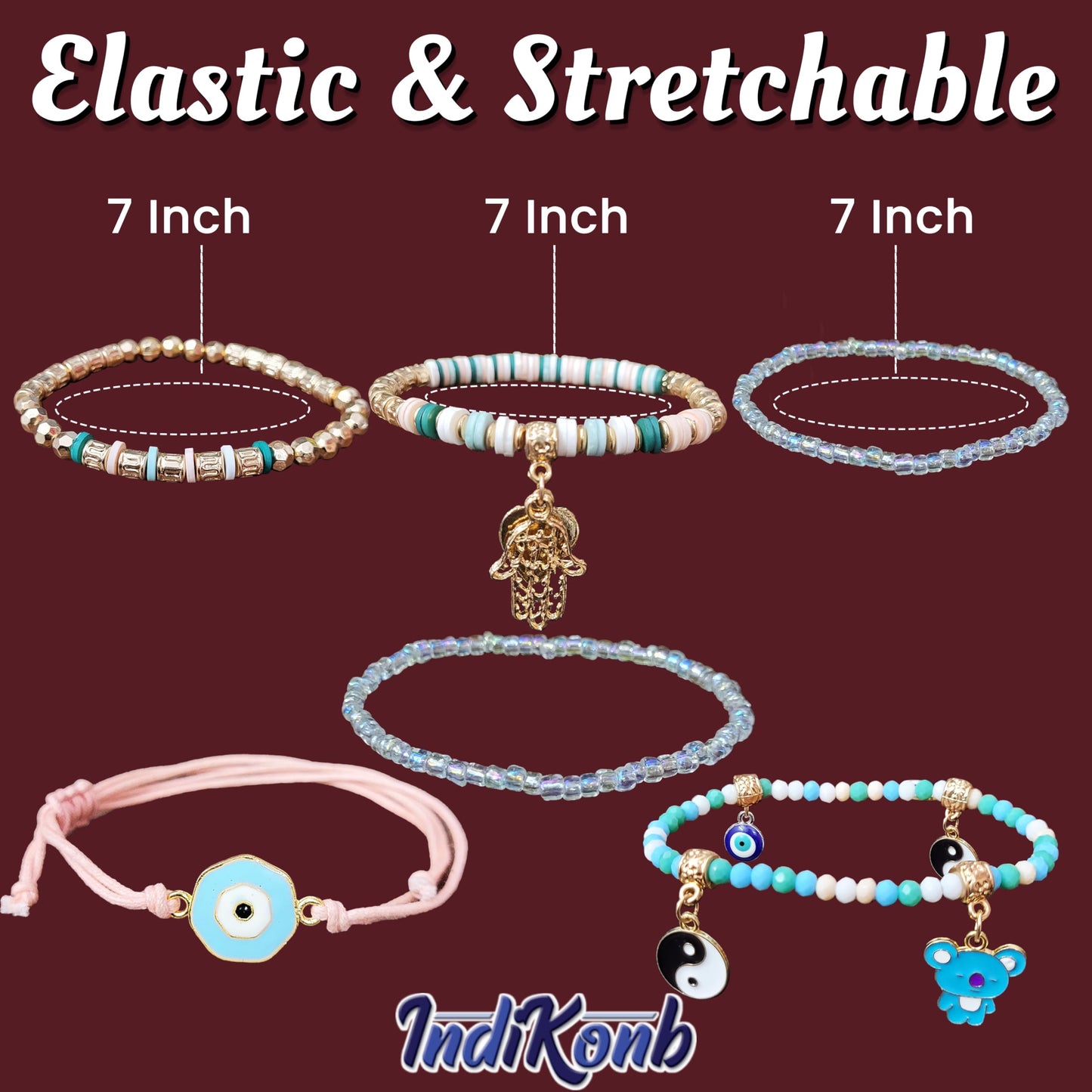 Bohemian Bracelet Set | 6-Piece Sky Blue