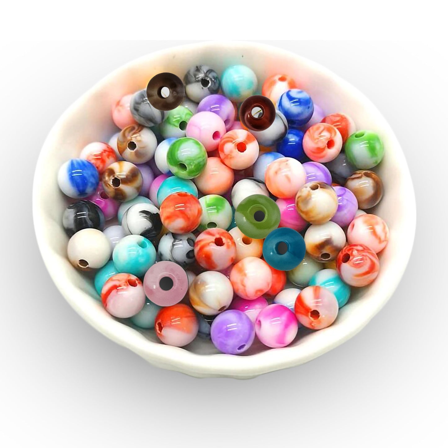 900 Lucid Marble Faux Pearl Beads | 6mm Multicolour