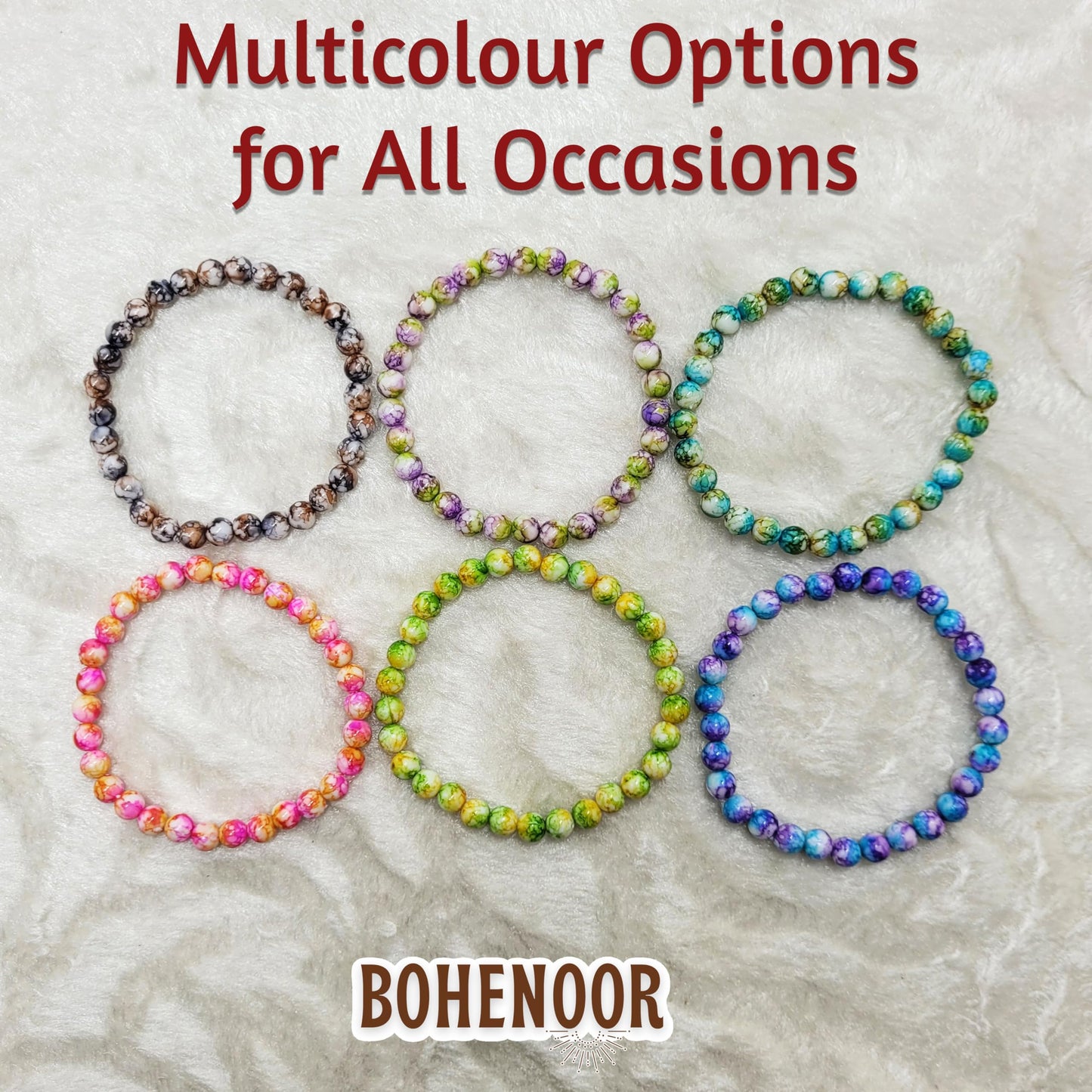 Multicolour Acrylic Beads Bracelet Set