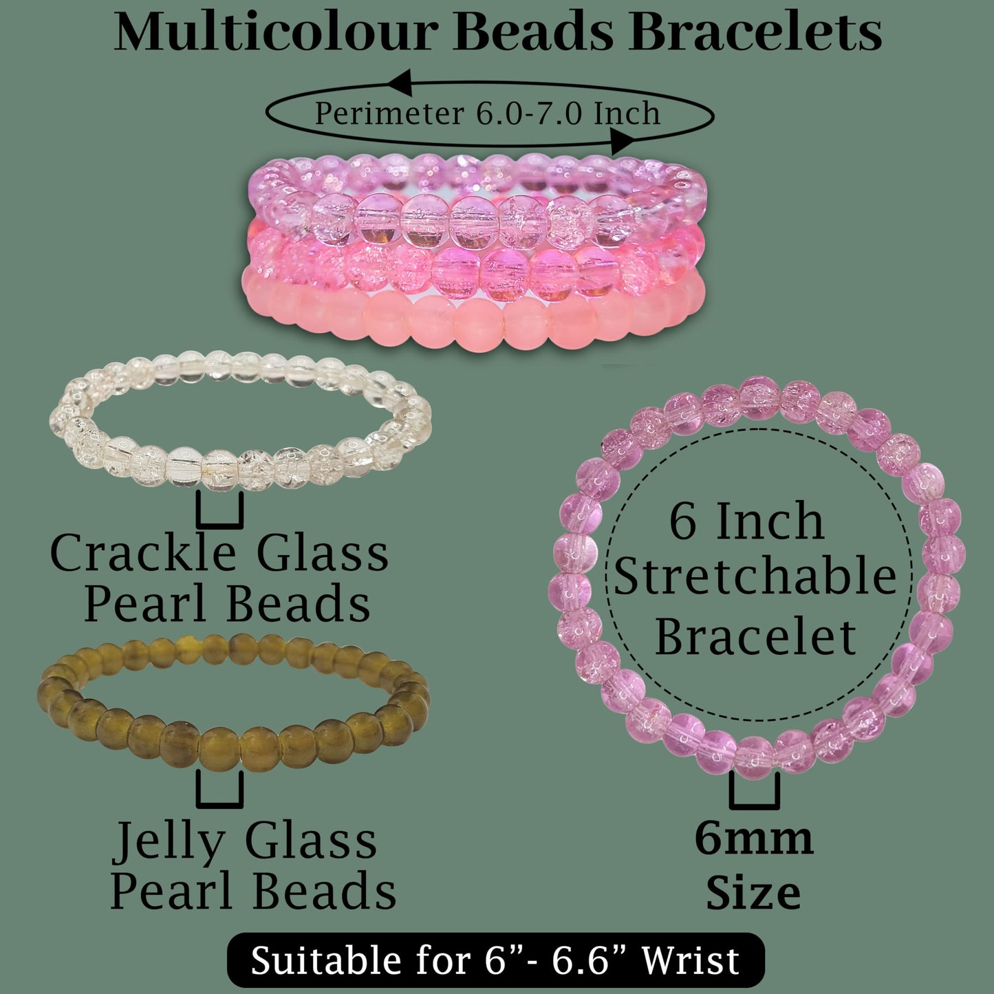 Jelly and Crackle Bracelet Combo Set