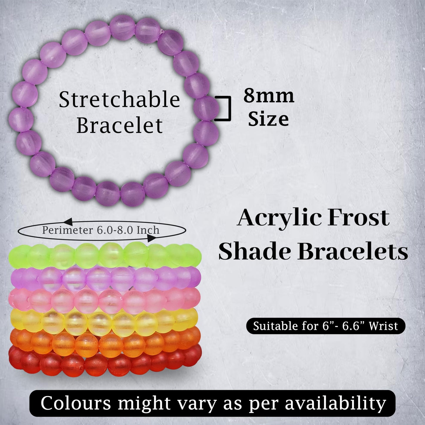 Ice Frost Matte Beads Bracelets Combo Set - 12 Multicolour