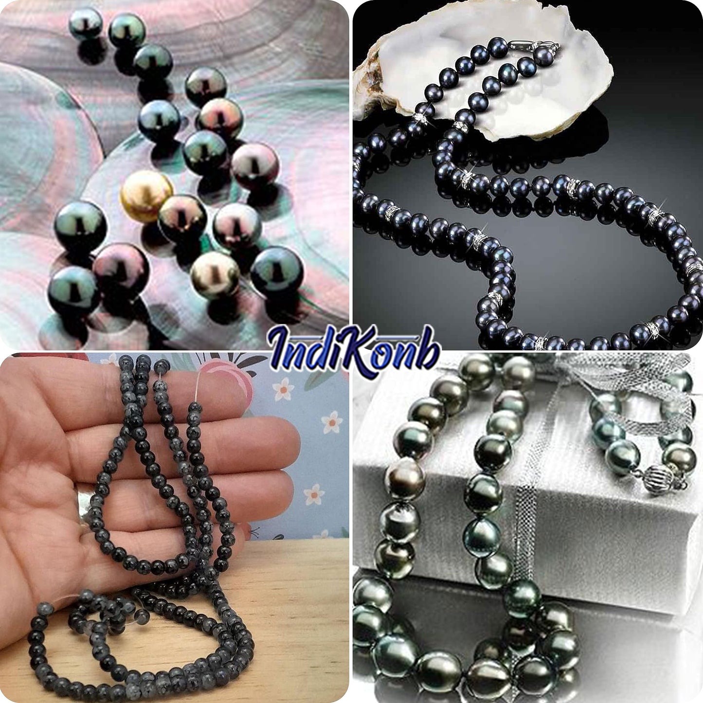 Black Glass Pearl Moti Beads – 6mm & 8mm (275 Beads)