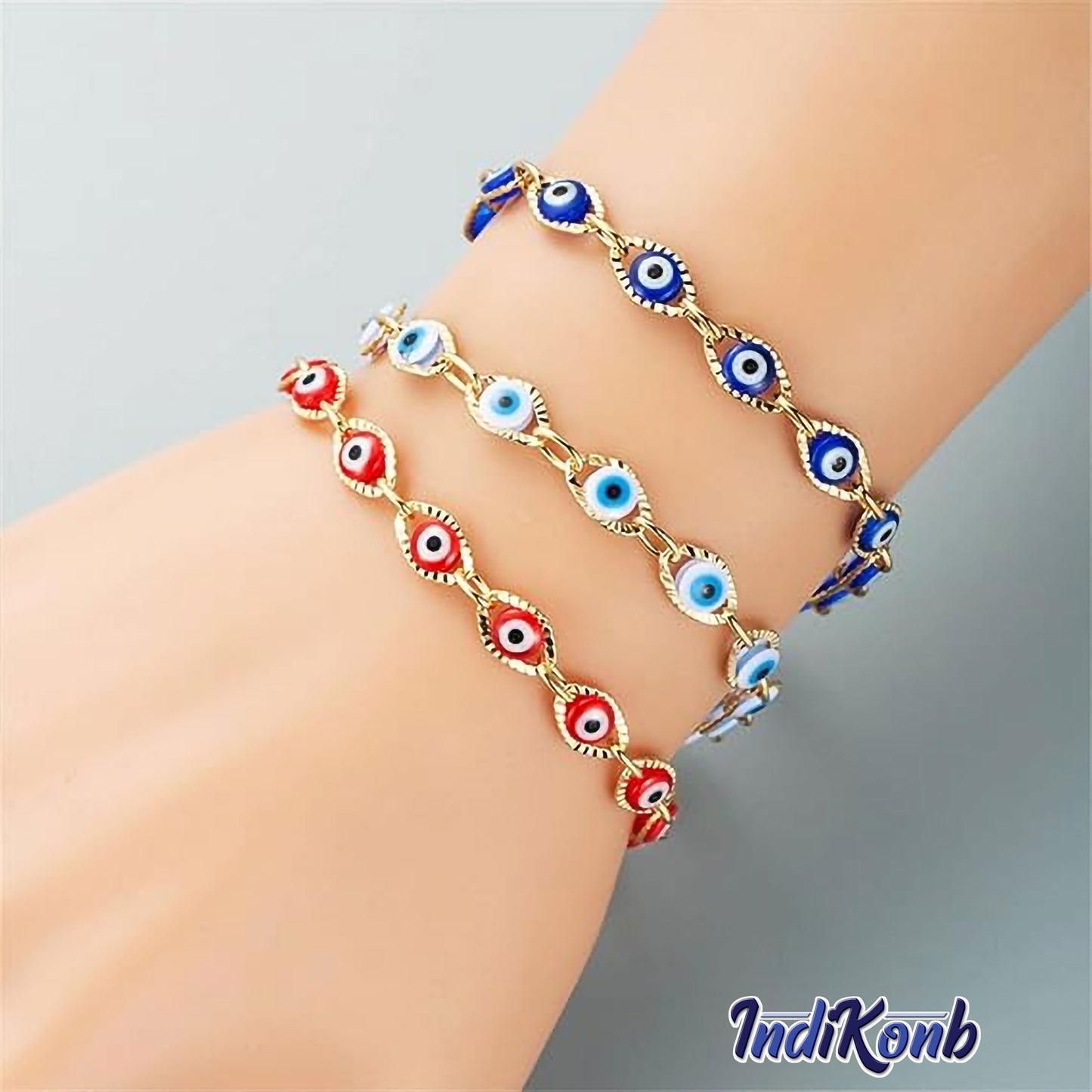 Multicoloured Evil Eye Beads (100 Beads, 6mm & 8mm)