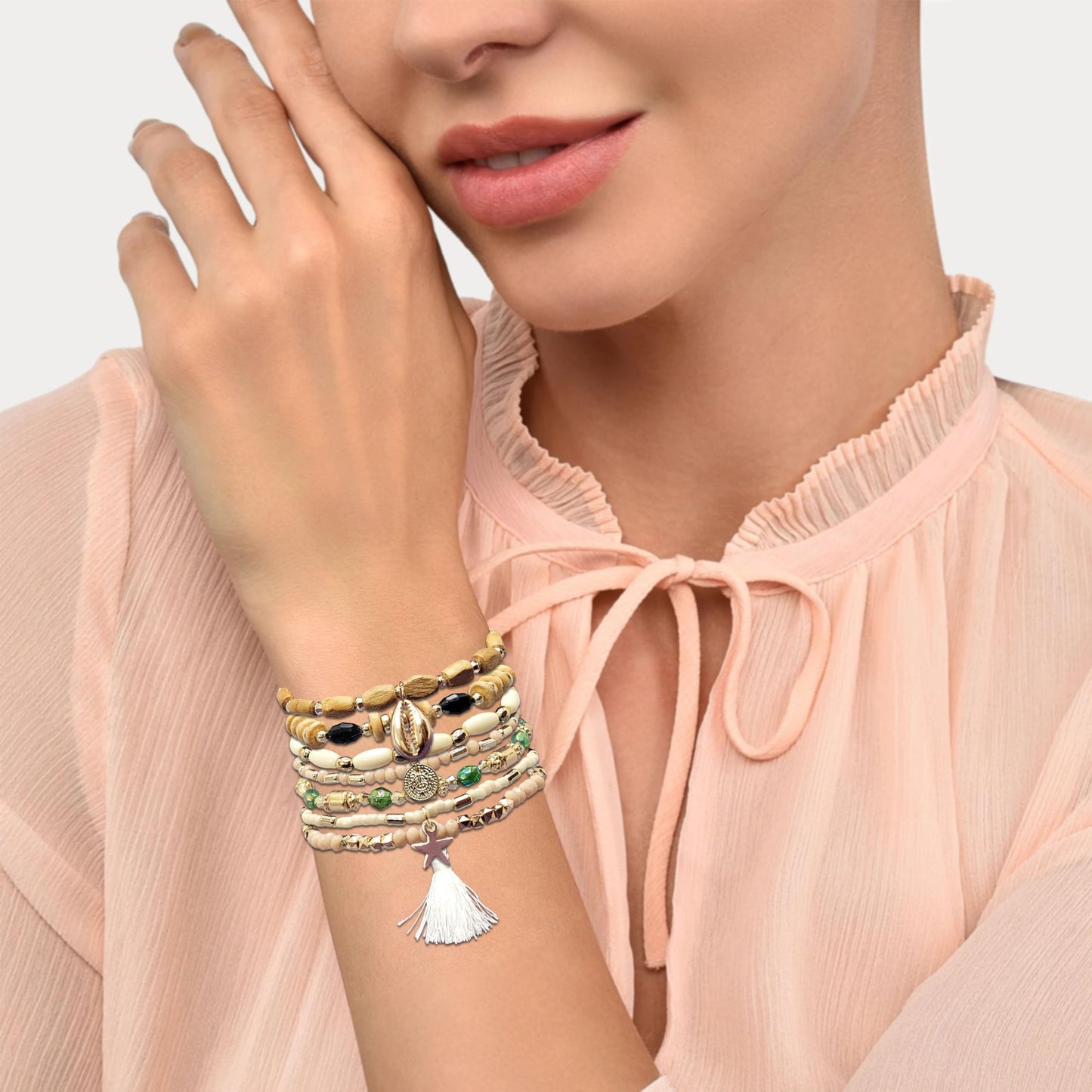 Bohemian Bracelet Set for Women - 10-Piece Combo