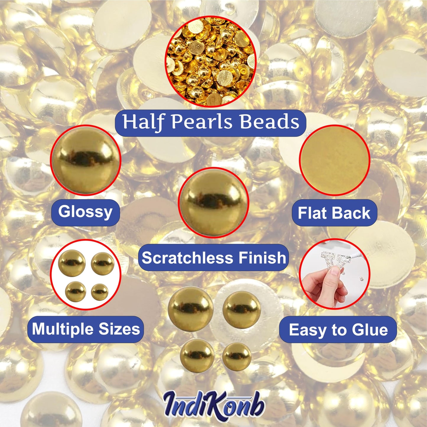 2600 Half-Cut Gold CCB Plastic Beads