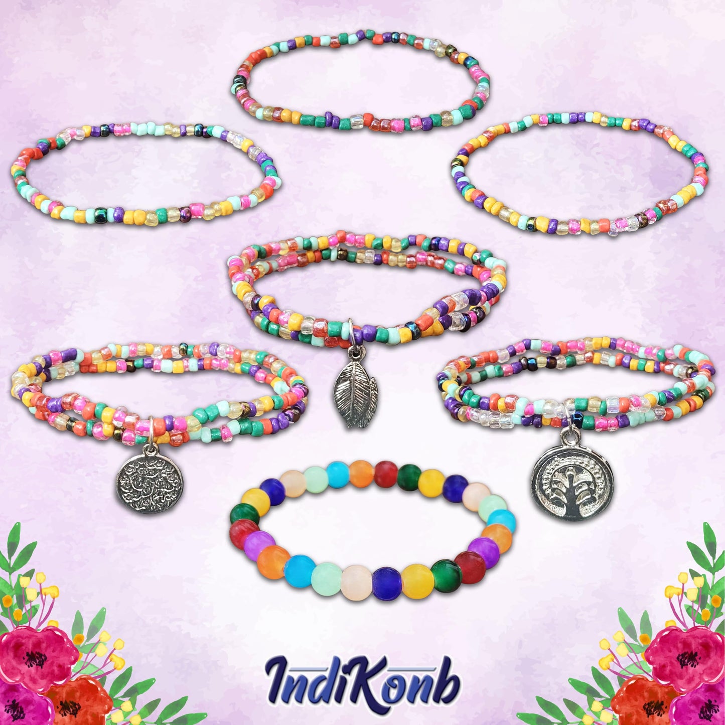 Bohemian Bracelet Set - Multicolor Beads