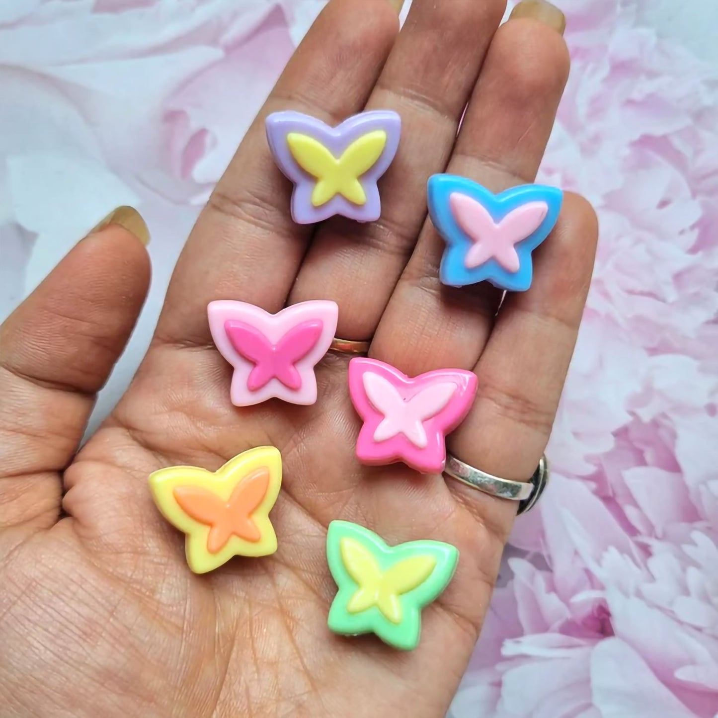 Multicolour Matte Beads- Butterfly Beads