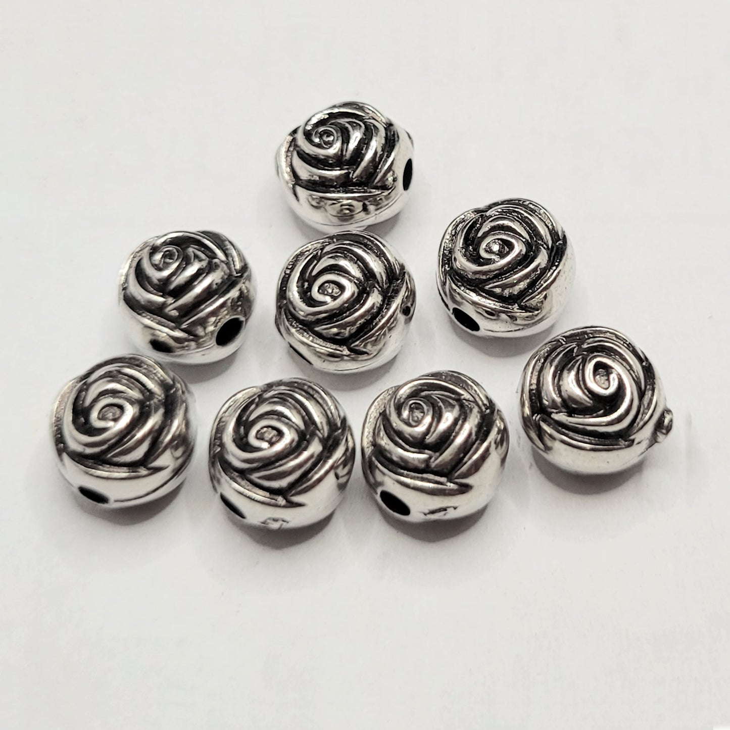 Antique Acrylic Silver Beads