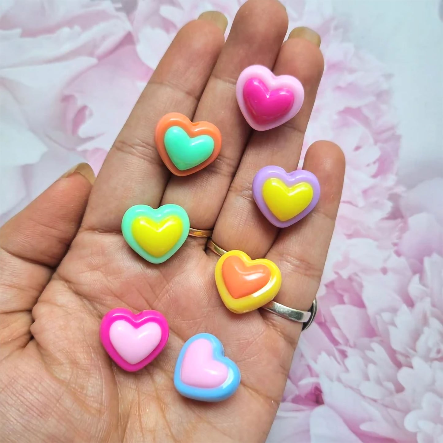 Multicolour Matte Beads-Heart Beads