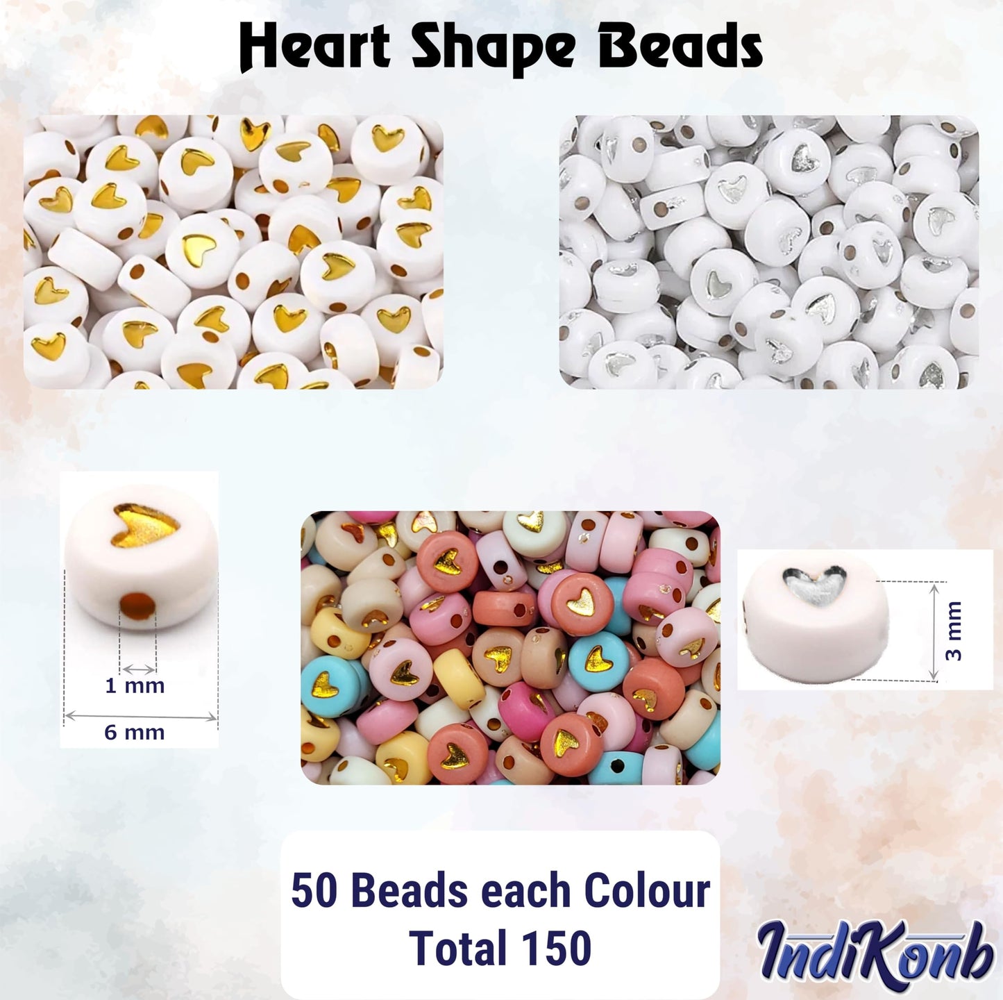 Heart & Smile Emoticon Beads Set for Bracelet Making