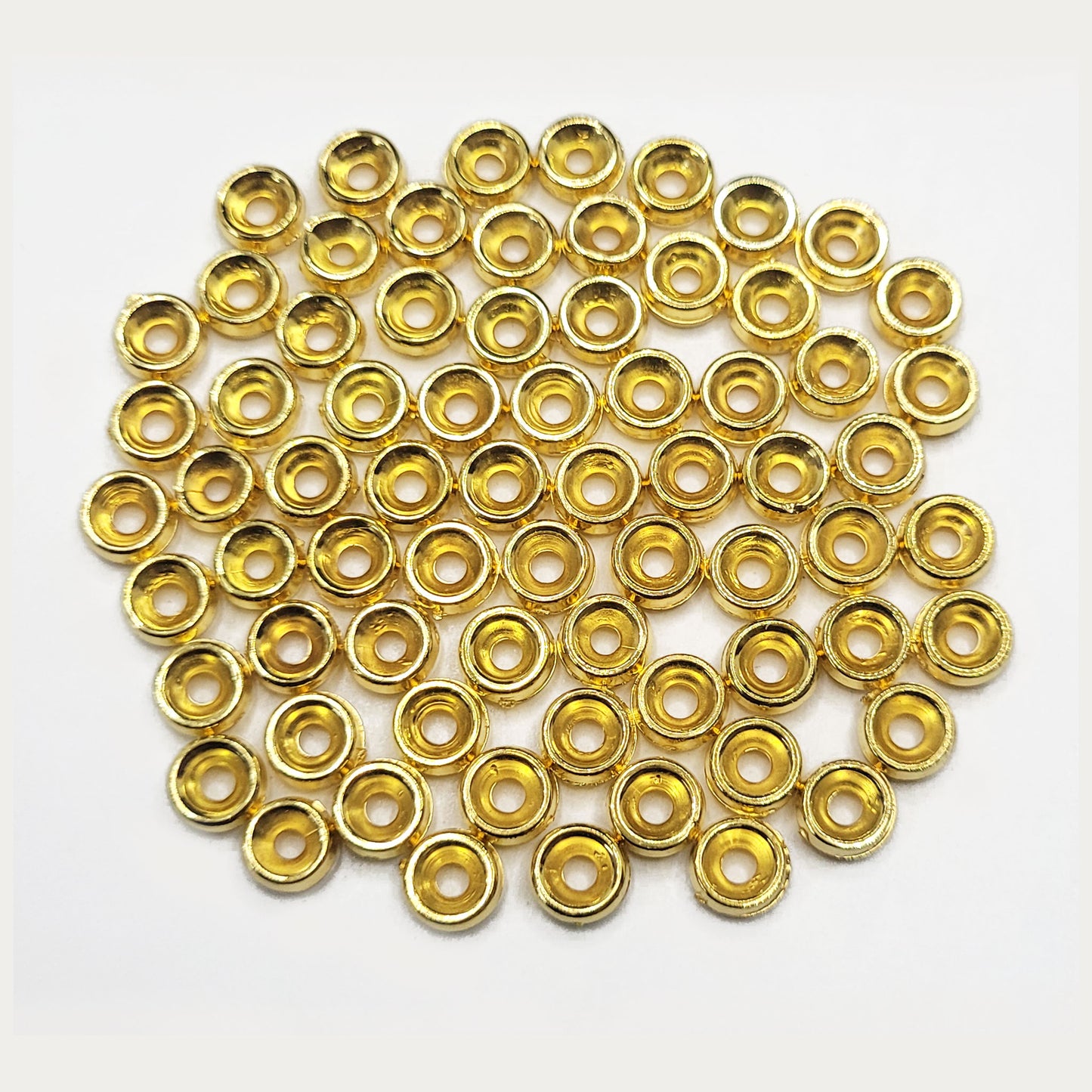 Golden Plastic Beads and Caps | 12g