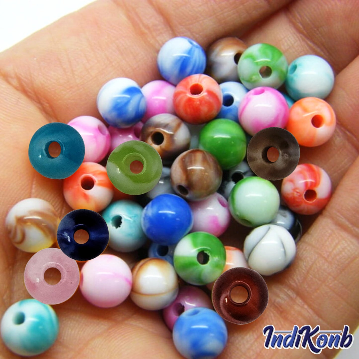 900 Lucid Marble Faux Pearl Beads | 6mm Multicolour