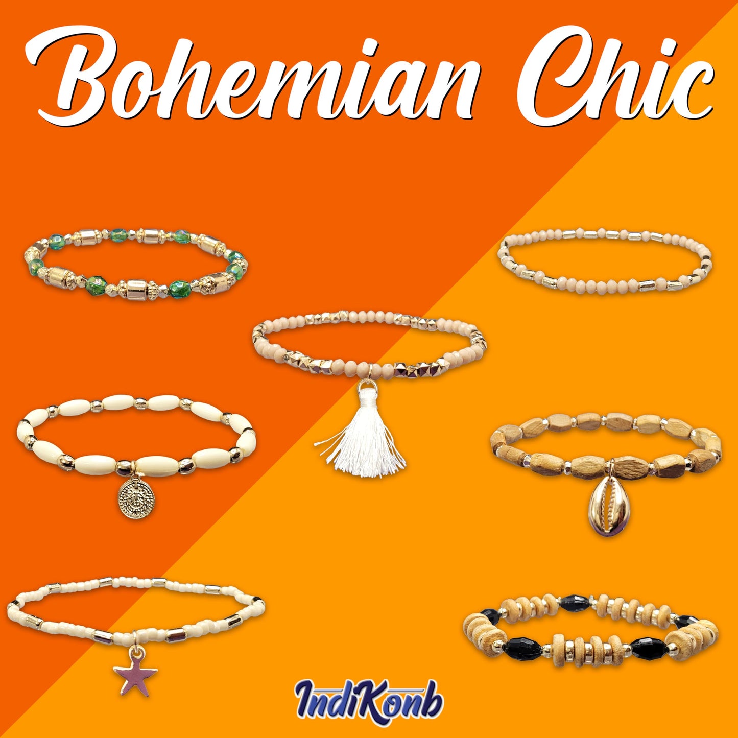 Bohemian Bracelet Set for Women - 10-Piece Combo