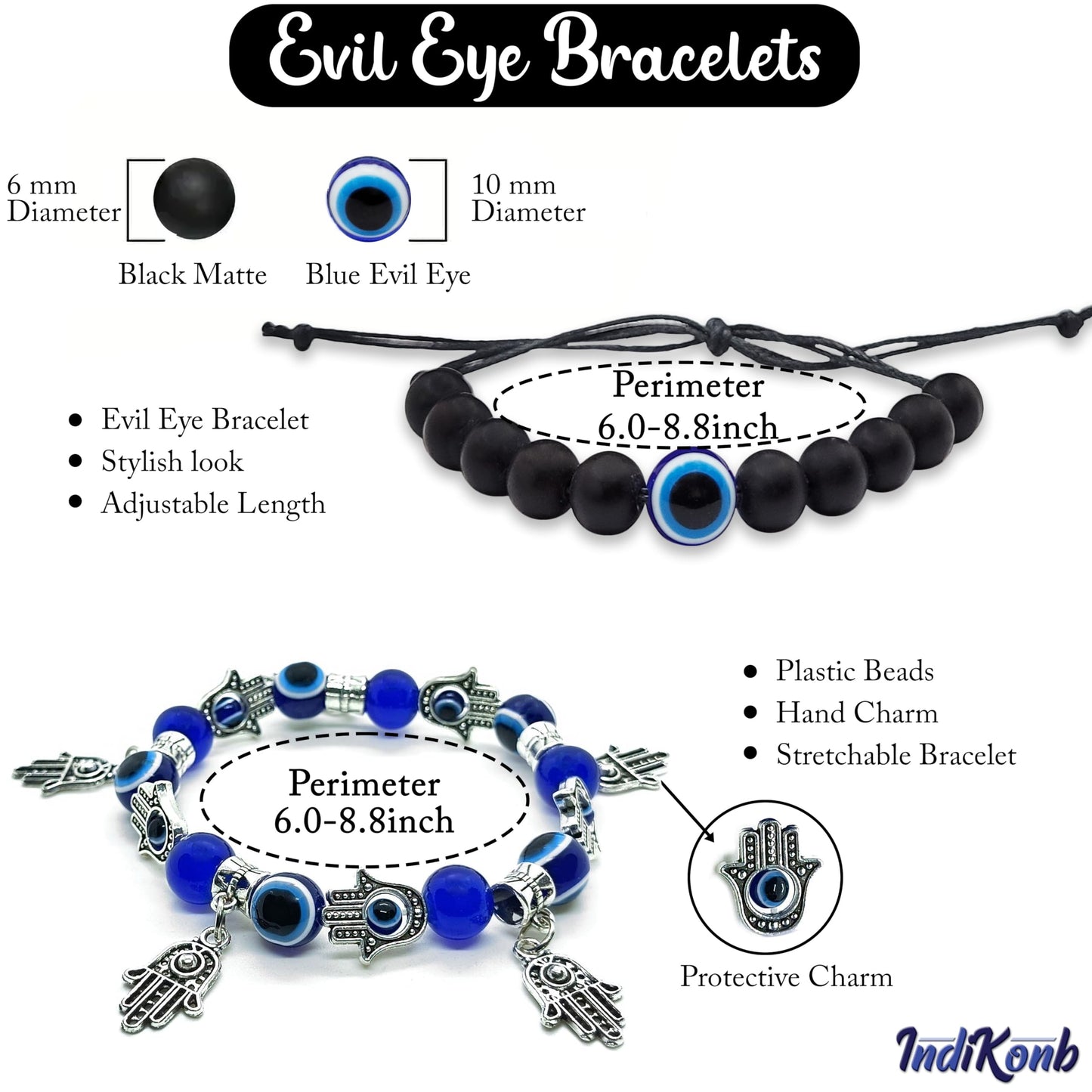 Evil Eye Bracelet Set of 3 - Nazar Battu Protection