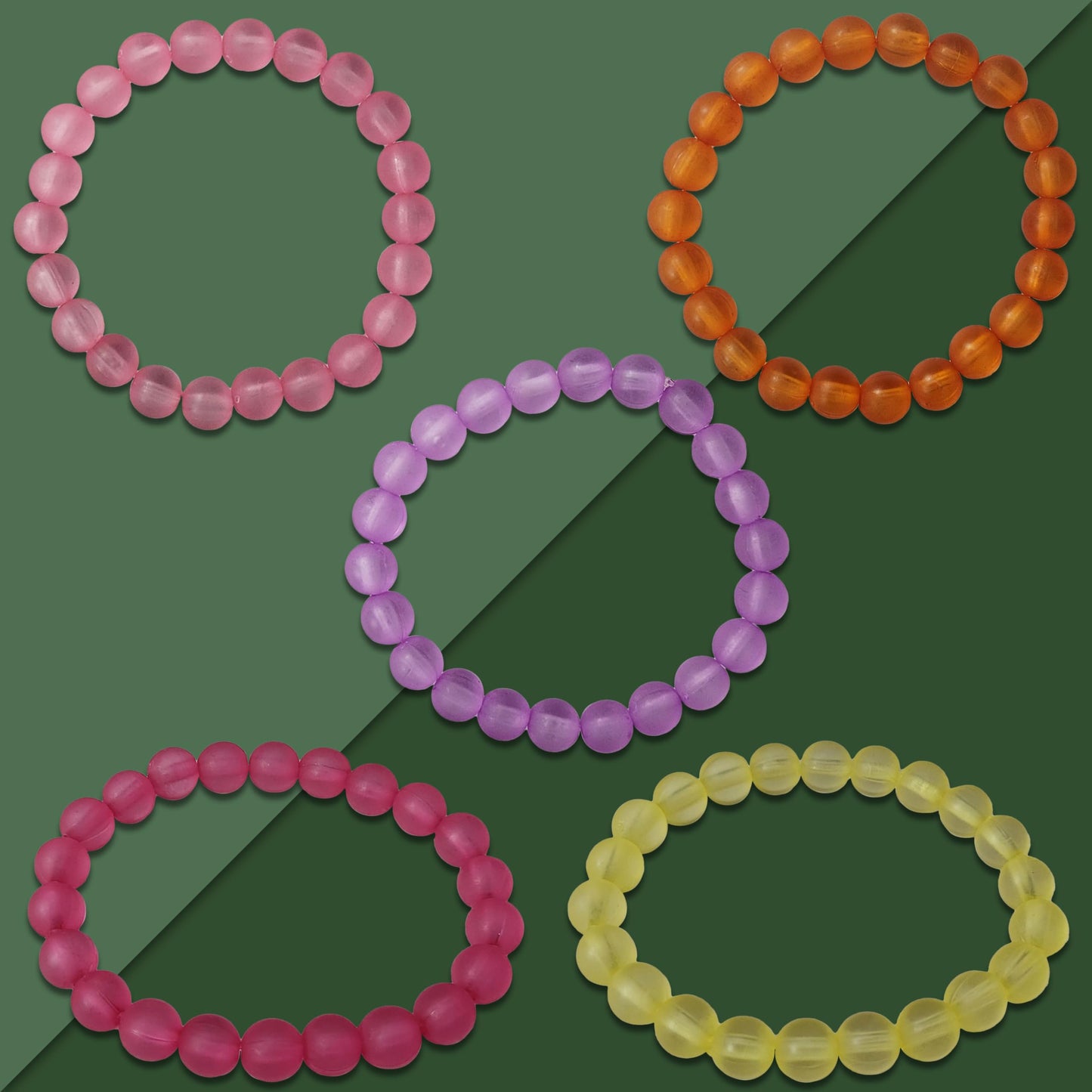 Ice Frost Matte Beads Bracelets Combo Set - 12 Multicolour