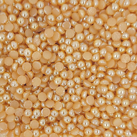 Rose Gold Half Cut Pearls Beads