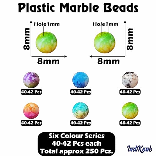 Acrylic Marble Beads 8mm - Multicolour Mix (250pcs)