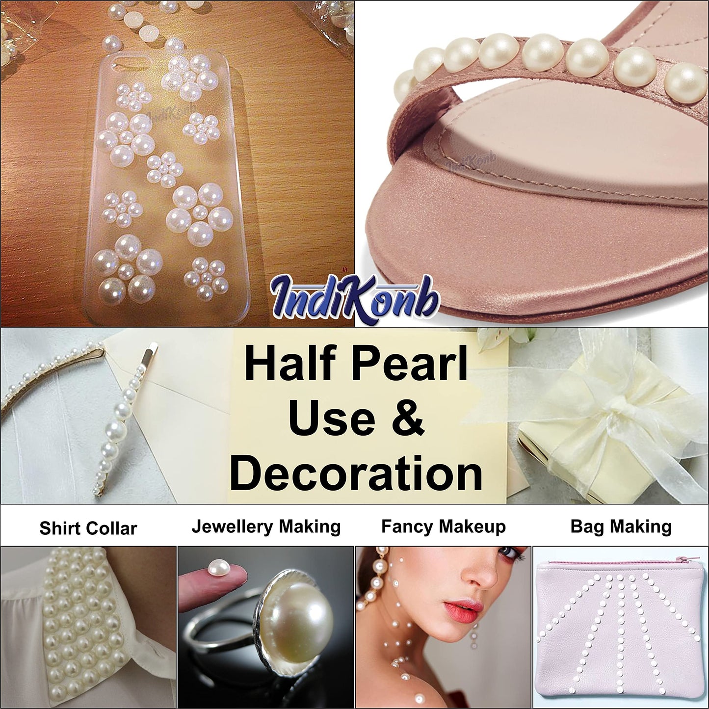 Rose Gold Half Cut Ceramic Pearls for Jewelry & Crafts