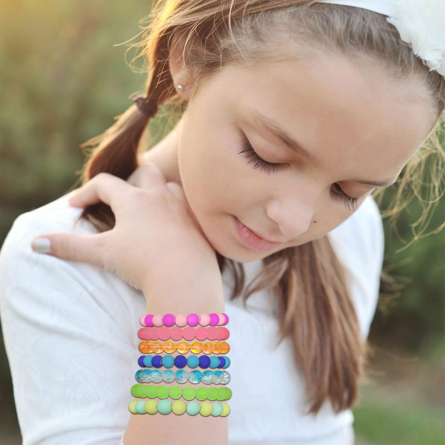 Kids Multicolour Rainbow Matte Beads - Combo Set