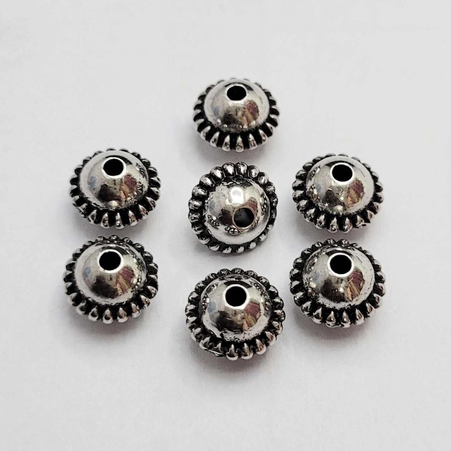 Antique Acrylic Silver Beads