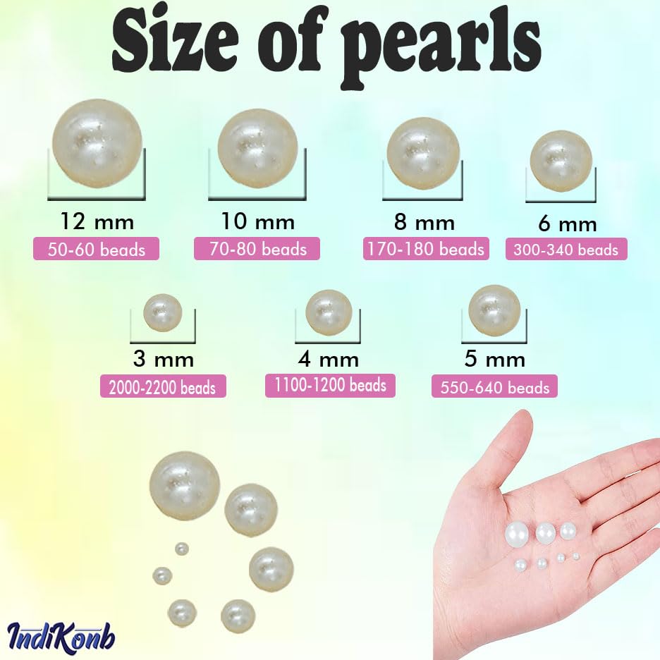 The neat decorative finish of cream 3mm and 4mm beads supports DIY jewellery projects, beading craft and decorative craft finishing.