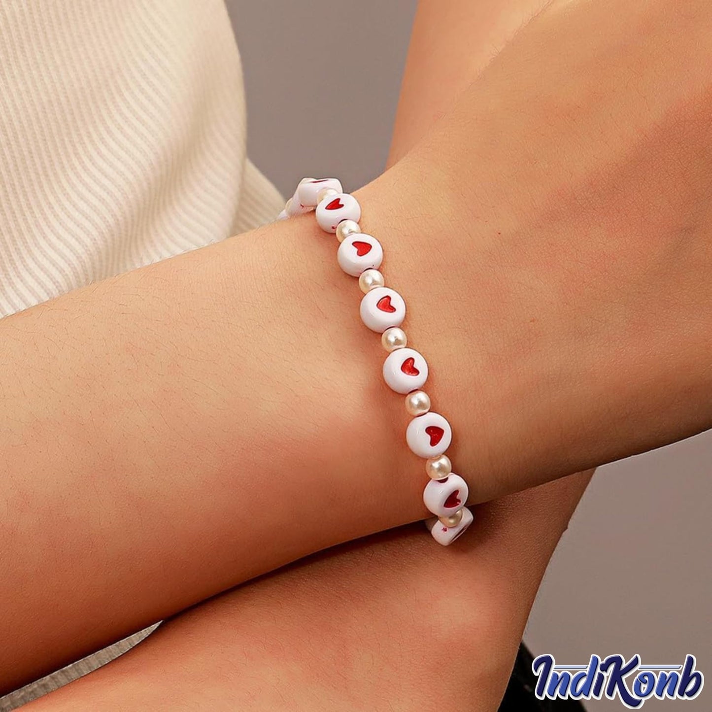 Heart & Smile Emoticon Beads Set for Bracelet Making