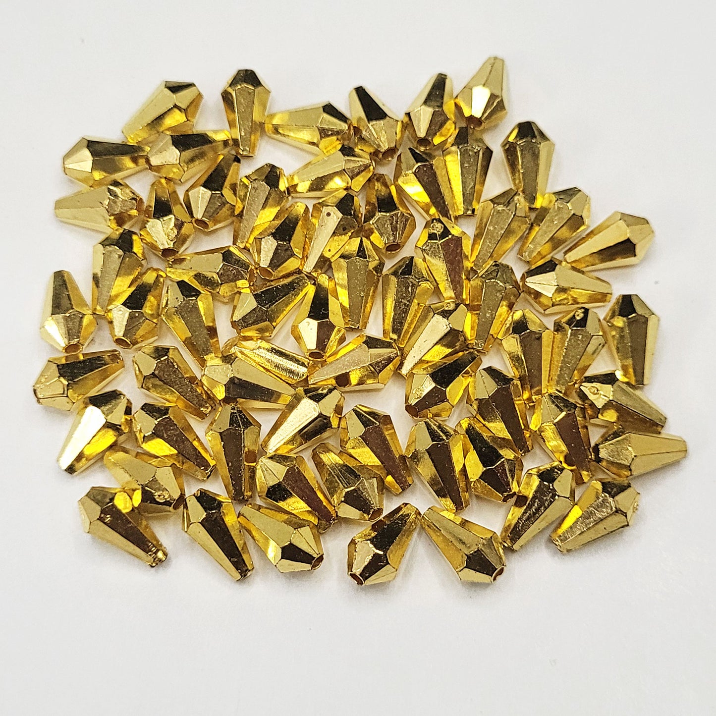 Golden Plastic Beads and Caps | 12g