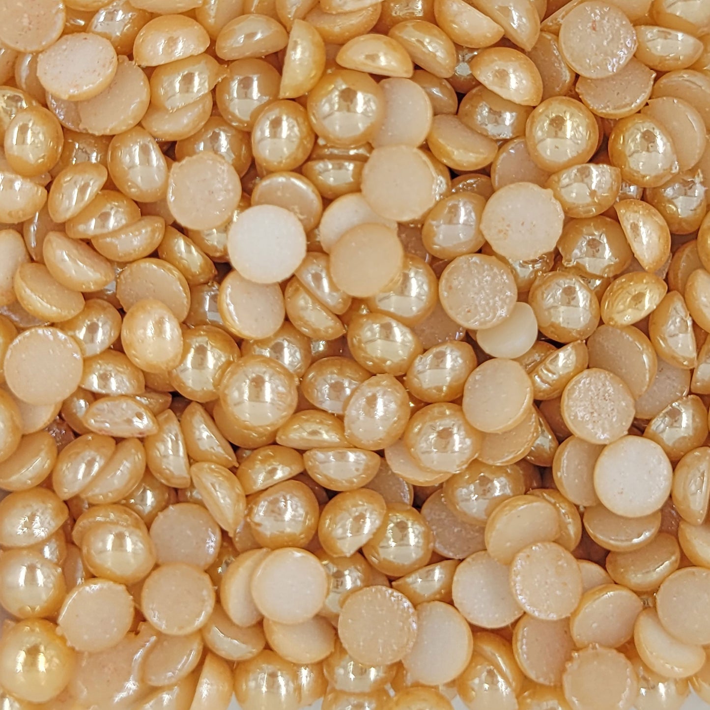 Rose Gold Half Cut Pearls Beads