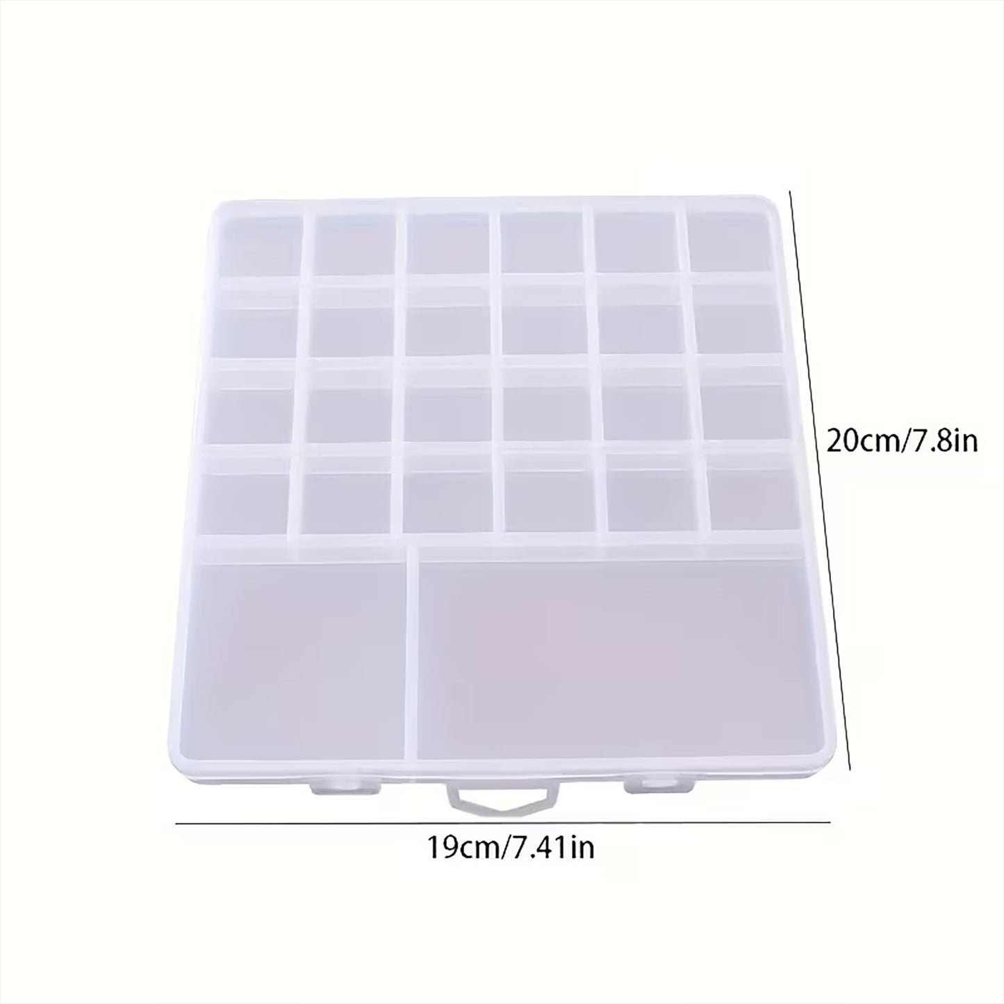 Plastic Jewellery Organizer Box with Partition, Transparent image 3