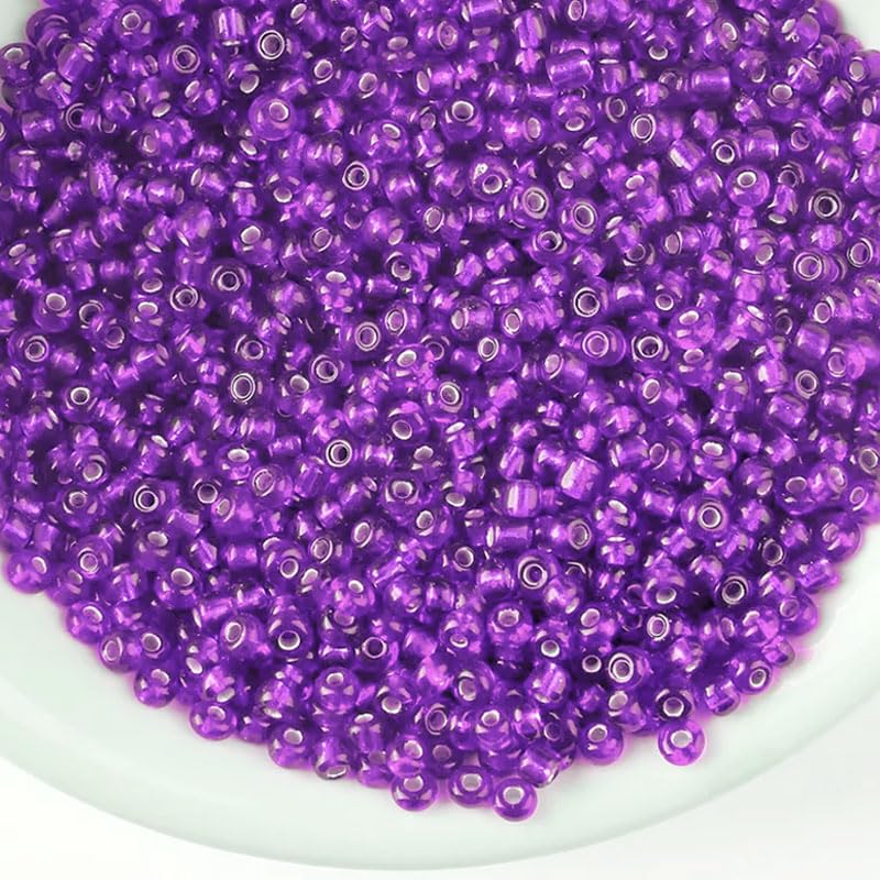 Add a clean decorative look into bracelet making, necklace making and DIY jewellery projects with purple 3mm beads.