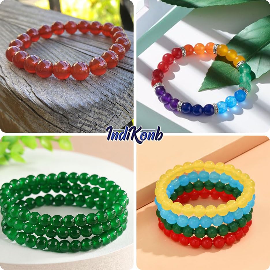 DIY jewellery projects, beading craft and decorative craft finishing can be finished with multicolour - plain and pearl 8mm beads for neat decorative finish.
