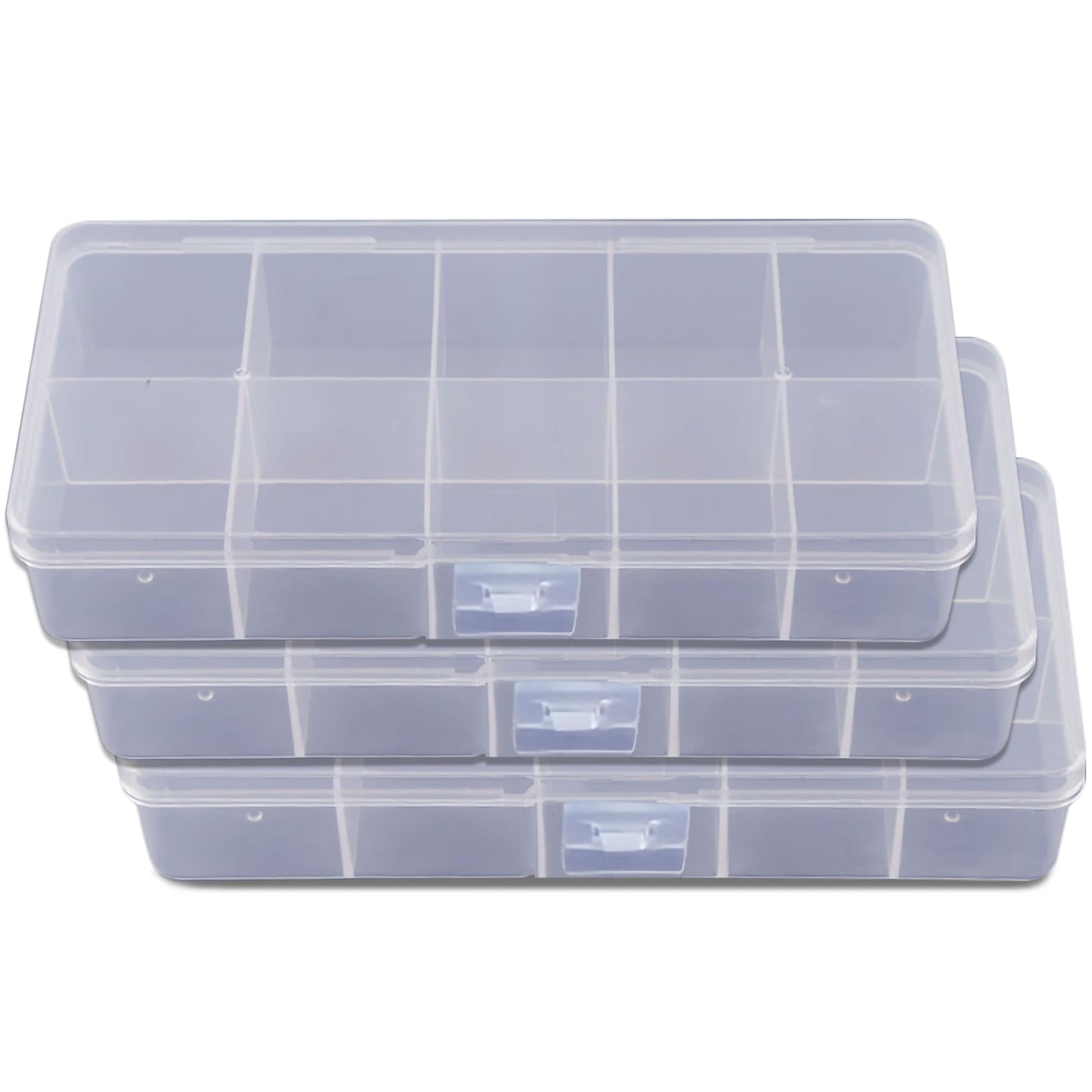 3 Boxes Plastic Partition Organizer with 10 Compartments. Main product image showing the full product layout.