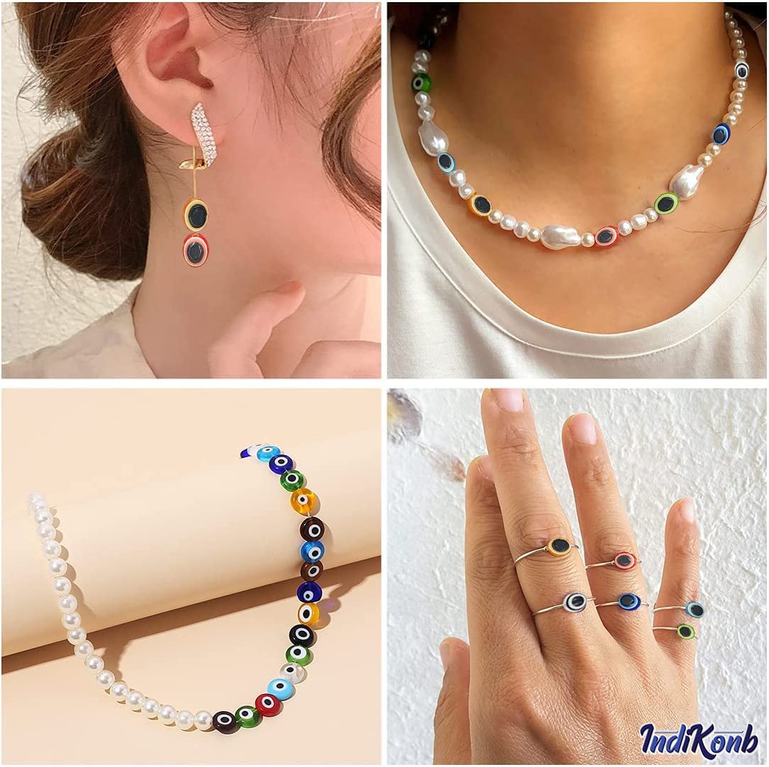 With blue 1 cm beads, beading craft gets a neat craft texture, useful in handmade accessories and bracelet making.