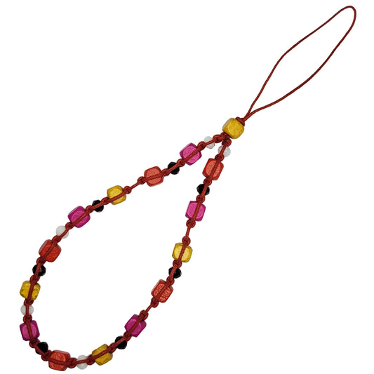 Beaded Phone Charm - Aesthetic Multicoloured Mobile Accessory