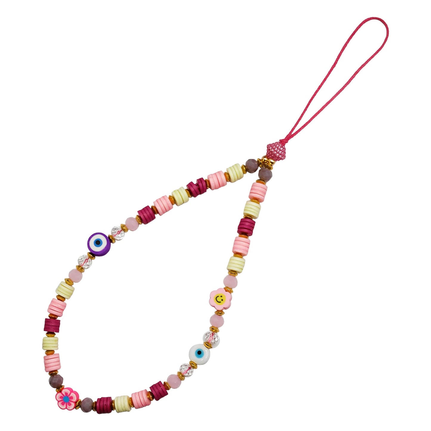 Beaded Phone Charm - Aesthetic Multicoloured Mobile Accessory