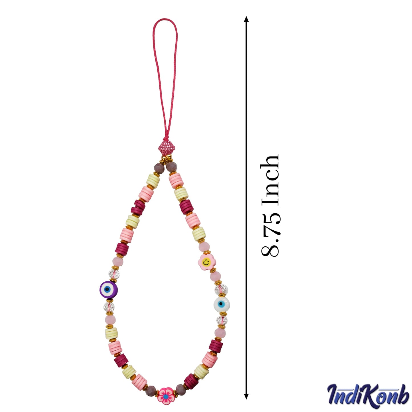 Beaded Phone Charm - Aesthetic Multicoloured Mobile Accessory