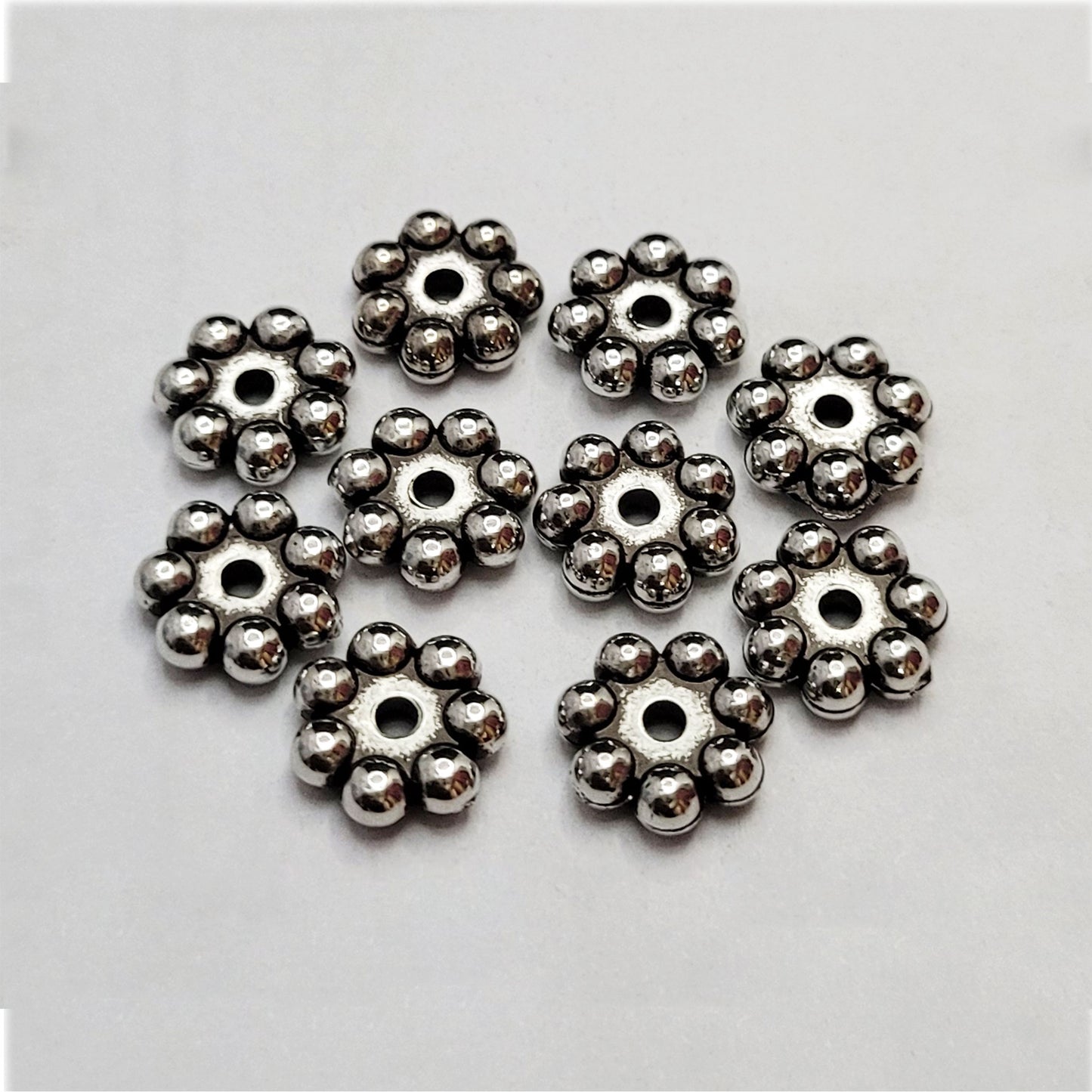 Antique Acrylic Silver Beads